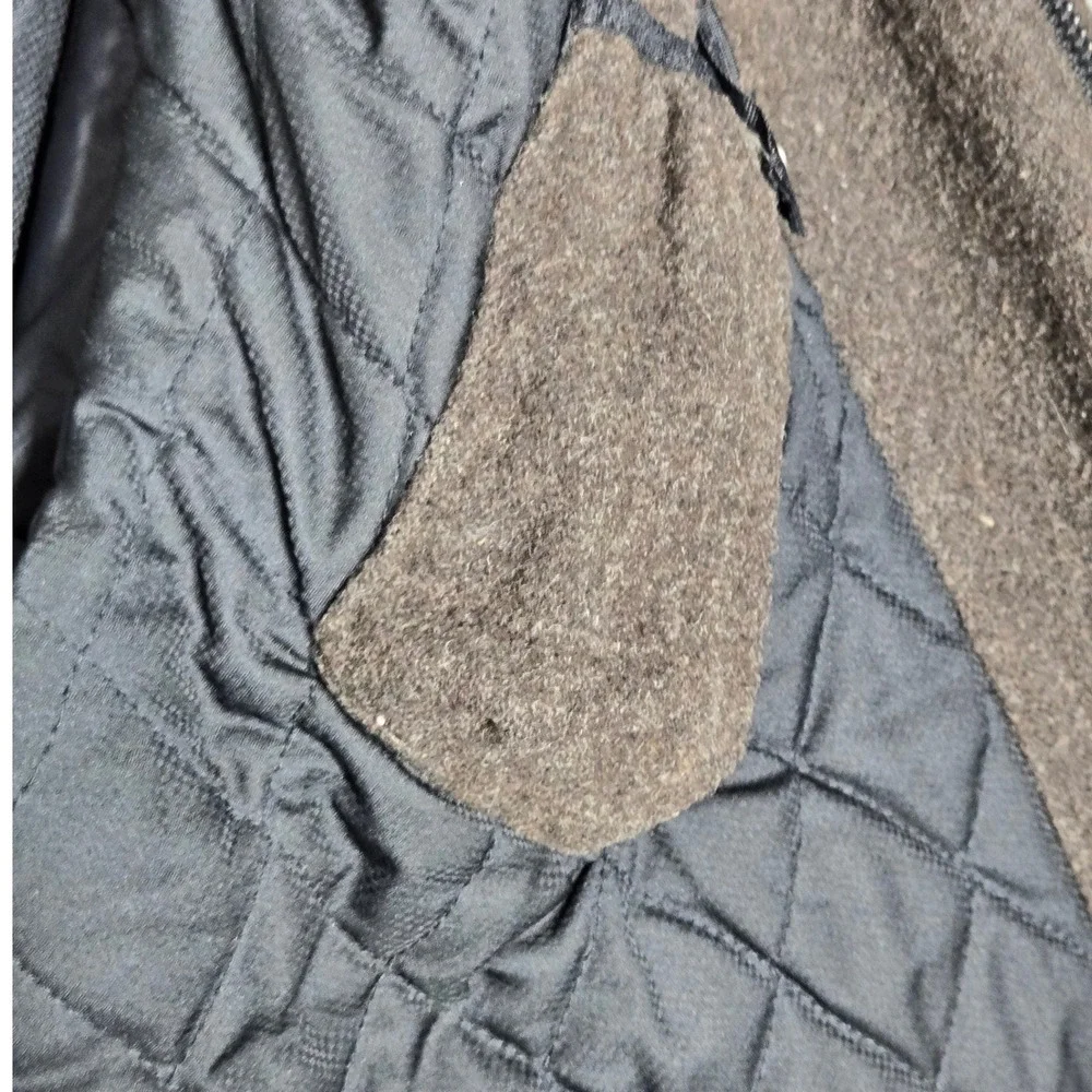Gap Vintage Mens L Wool Blend Quilted Lined Jacket Brown Plaid Y2K Shacket